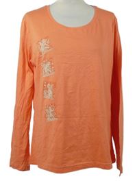 Dámské oranžové triko s andílky 