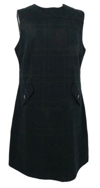 Dámské tmavomodro-zelené kostkované vlněné šaty Joe Browns 