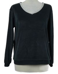 Dámská tmavošedá sametová mikina 