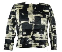 Dámský černo-smetanový saténový crop kabátek River Island 