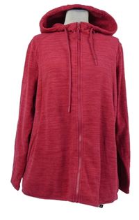 Nové - Dámská růžová melírovaná propínací fleecová mikina s kapucí Dunnes