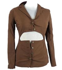 Dámský hnědý kabátek s průstřihem Zara 