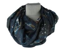 Dámská tmavomodrá vzorovaná límcová šála 