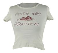 Dámské bílé crop tričko s nápisem H&M