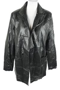 Dámský černý koženkový kabát MissGuided 
