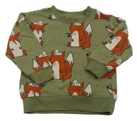 Khaki mikina s liškami PRIMARK