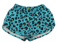 Modré šusťákové kraťasy s leopardím vzorem M&S