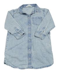 Světlemodré riflové propínací košilové šaty H&M