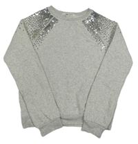 Nové - Šedá mikina s flitry H&M