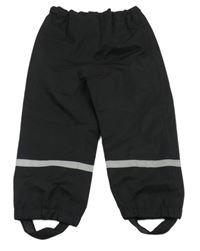Černé šusťákové podšité kalhoty s proužky H&M
