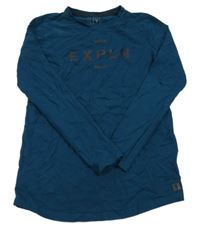 Petrolejové triko s nápisem