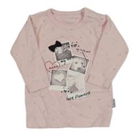 Světlerůžové puntíkaté triko s obrázky Name it