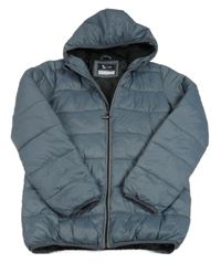 Šedá šusťáková zimní bunda s kapucí TU