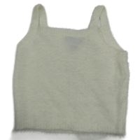 Bílý pletený chlupatý crop top New Look