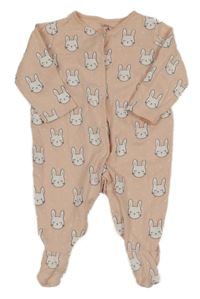 Světlerůžový overal s králíčky C&A