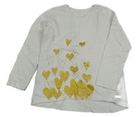 Bílá mikina se srdíčky 