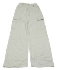 Bílé široké rifle s kapsami H&M