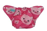 Malinové plenkové kalhotky s prasátky