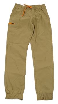 Béžové šusťákové kalhoty 