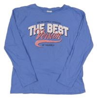 Modré triko s nápisem Page one young