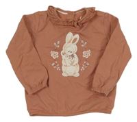 Růžová mikina s králíčkem C&A