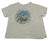 Šedohnědé crop tričko s potiskem Harry Potter H&M