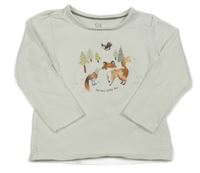 Bílé triko s liškou C&A