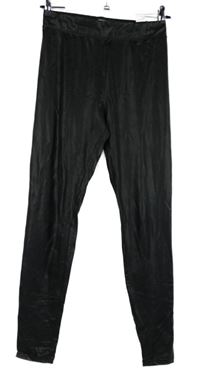 Dámské černé potažené legíny Bershka