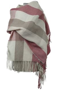 Dámská bílo-růžová pruhovaná maxi šála s třásněmi Primark