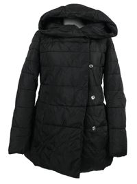 Dámská černá šusťáková prošívaná zimní parka s kapucí Amisu