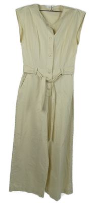 Dámský béžový kalhotový overal s páskem Mango