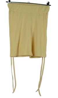 Dámské žluté žebrované kraťasy se stahováním Select