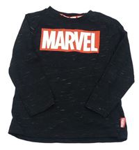 Černé žíhané triko s logem Marvel