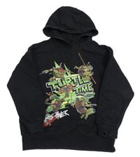 Černá mikina s Želvami Ninja a kapucí 