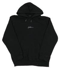 Černá mikina s nápisem a kapucí New Look