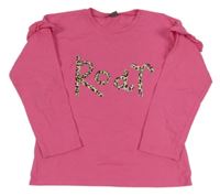 Růžové triko s volánky a nápisem Next