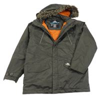 Khaki šusťáková zateplená funkční bunda s kapucí Trespass