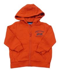 Červená propínací mikina s hasiči a kapucí Lupilu