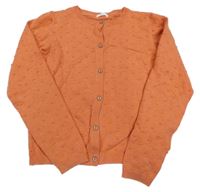 Oranžový 3D puntíkatý propínací svetr Next