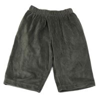 Tmavošedé sametové žebrované široké kalhoty Next