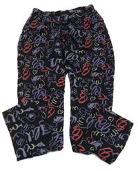 Černo-fialové silnější legíny s nápisy bpc