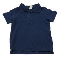 Tmavomodré polo tričko H&M