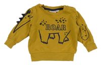 Hořčicová mikina s dinosaurem 