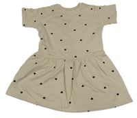 Béžové bavlněné šaty se srdíčky H&M