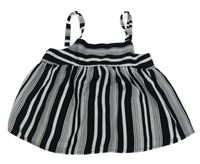 Černo-bílý pruhovaný crop top New Look