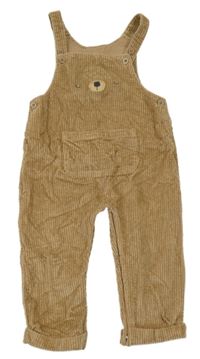 Béžové laclové manšestráky s medvídkem Next