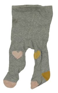 Šedé punčocháče se srdíčky 