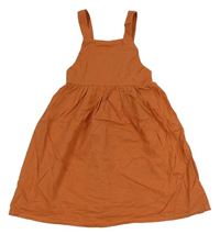 Cihlově červené krepové plátěné šaty H&M