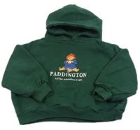 Tmavozelená oversize mikina s Paddingtonem a kapucí Zara