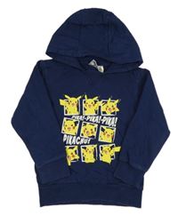 Tmavomodrá mikina Pikachu s kapucí 